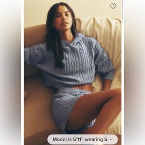 ALO Yoga Cable Knit Winter Bliss Short - Winter Frost-XS-NWT